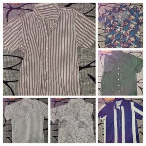 Mens short sleeve button up dress shirt bundle of 3